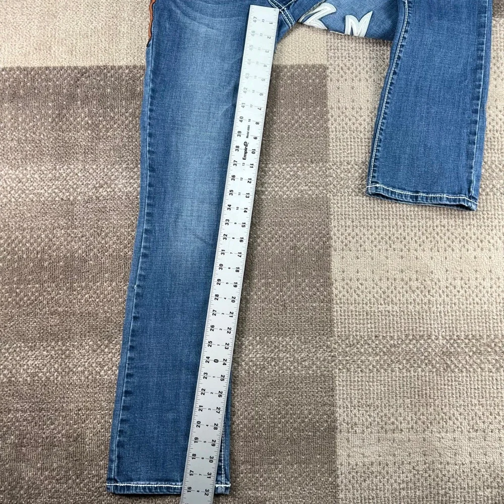 Vaccari Paz Women 26L Blue Denim Bootcut Jeans Embellished‎ Rhinestone Western